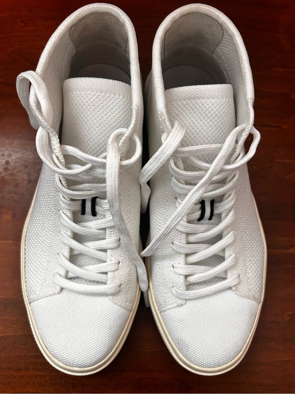 womens Rothy’s White High-Top Casual knit  Lace up Sneakers 8.5
